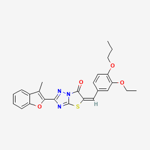 (5E)-5-(3-ethoxy-4-propoxybenzylidene)-2-(3-methyl-1-benzofuran-2-yl)[1,3]thiazolo[3,2-b][1,2,4]triazol-6(5H)-one