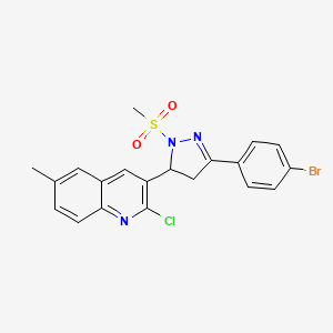 3-[3-(4-bromophenyl)-1-(methylsulfonyl)-4,5-dihydro-1H-pyrazol-5-yl]-2-chloro-6-methylquinoline