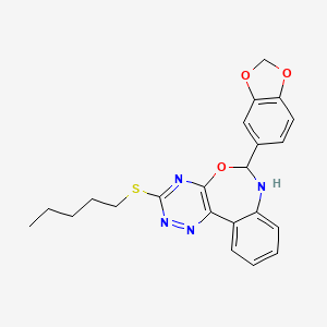 6-(1,3-Benzodioxol-5-yl)-3-(pentylsulfanyl)-6,7-dihydro[1,2,4]triazino[5,6-d][3,1]benzoxazepine