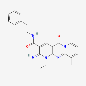 6-imino-11-methyl-2-oxo-N-(2-phenylethyl)-7-propyl-1,7,9-triazatricyclo[8.4.0.03,8]tetradeca-3(8),4,9,11,13-pentaene-5-carboxamide