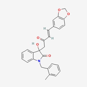 3-[(3E)-4-(1,3-benzodioxol-5-yl)-2-oxobut-3-en-1-yl]-3-hydroxy-1-(2-methylbenzyl)-1,3-dihydro-2H-indol-2-one