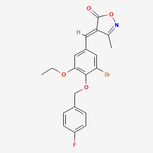 (4E)-4-{3-bromo-5-ethoxy-4-[(4-fluorobenzyl)oxy]benzylidene}-3-methyl-1,2-oxazol-5(4H)-one