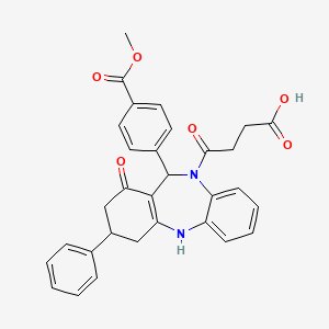 4-{11-[4-(methoxycarbonyl)phenyl]-1-oxo-3-phenyl-1,2,3,4,5,11-hexahydro-10H-dibenzo[b,e][1,4]diazepin-10-yl}-4-oxobutanoic acid