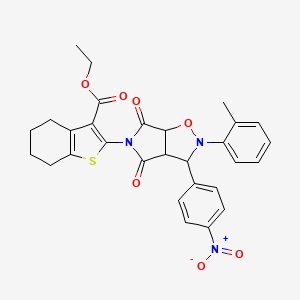 ethyl 2-[2-(2-methylphenyl)-3-(4-nitrophenyl)-4,6-dioxohexahydro-5H-pyrrolo[3,4-d][1,2]oxazol-5-yl]-4,5,6,7-tetrahydro-1-benzothiophene-3-carboxylate