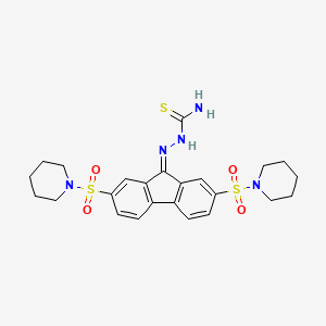 2-[2,7-bis(piperidin-1-ylsulfonyl)-9H-fluoren-9-ylidene]hydrazinecarbothioamide