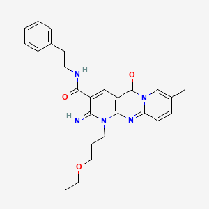 7-(3-ethoxypropyl)-6-imino-13-methyl-2-oxo-N-(2-phenylethyl)-1,7,9-triazatricyclo[8.4.0.03,8]tetradeca-3(8),4,9,11,13-pentaene-5-carboxamide