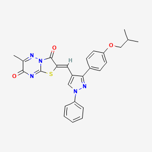 (2Z)-2-{[3-(4-isobutoxyphenyl)-1-phenyl-1H-pyrazol-4-yl]methylene}-6-methyl-7H-[1,3]thiazolo[3,2-b][1,2,4]triazine-3,7(2H)-dione