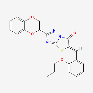 (5Z)-2-(2,3-dihydro-1,4-benzodioxin-2-yl)-5-(2-propoxybenzylidene)[1,3]thiazolo[3,2-b][1,2,4]triazol-6(5H)-one