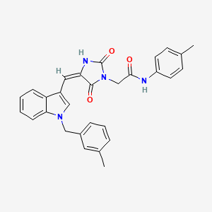 2-[(4E)-4-{[1-(3-methylbenzyl)-1H-indol-3-yl]methylidene}-2,5-dioxoimidazolidin-1-yl]-N-(4-methylphenyl)acetamide