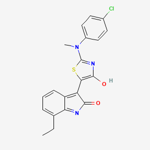 molecular formula C20H16ClN3O2S B11608241 (3Z)-3-{2-[(4-chlorophenyl)(methyl)amino]-4-oxo-1,3-thiazol-5(4H)-ylidene}-7-ethyl-1,3-dihydro-2H-indol-2-one 