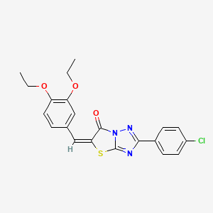 (5E)-2-(4-chlorophenyl)-5-(3,4-diethoxybenzylidene)[1,3]thiazolo[3,2-b][1,2,4]triazol-6(5H)-one