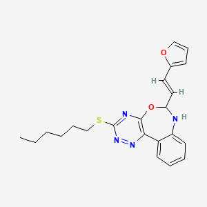 6-[(E)-2-(furan-2-yl)ethenyl]-3-(hexylsulfanyl)-6,7-dihydro[1,2,4]triazino[5,6-d][3,1]benzoxazepine