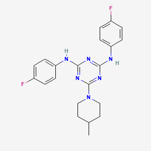 N,N'-bis(4-fluorophenyl)-6-(4-methylpiperidin-1-yl)-1,3,5-triazine-2,4-diamine