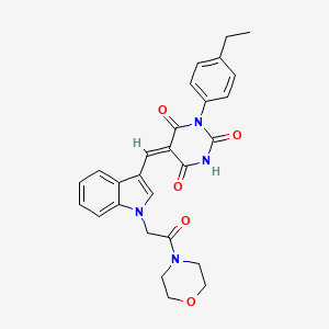 (5E)-1-(4-ethylphenyl)-5-({1-[2-(morpholin-4-yl)-2-oxoethyl]-1H-indol-3-yl}methylidene)pyrimidine-2,4,6(1H,3H,5H)-trione