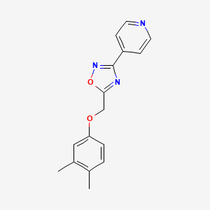 molecular formula C16H15N3O2 B11608308 4-{5-[(3,4-Dimethylphenoxy)methyl]-1,2,4-oxadiazol-3-yl}pyridine 