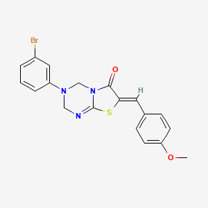 (7Z)-3-(3-bromophenyl)-7-(4-methoxybenzylidene)-3,4-dihydro-2H-[1,3]thiazolo[3,2-a][1,3,5]triazin-6(7H)-one