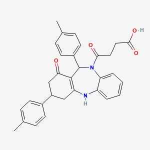 4-oxo-4-[7-oxo-6,9-bis(p-tolyl)-8,9,10,11-tetrahydro-6H-benzo[b][1,4]benzodiazepin-5-yl]butanoic acid