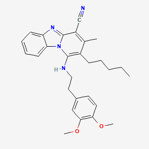 1-{[2-(3,4-Dimethoxyphenyl)ethyl]amino}-3-methyl-2-pentylpyrido[1,2-a]benzimidazole-4-carbonitrile