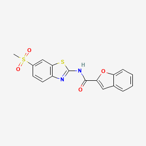 molecular formula C17H12N2O4S2 B11608348 Benzofuran-2-carboxylic acid (6-methanesulfonyl-benzothiazol-2-yl)-amide 