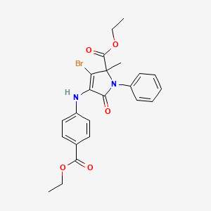 ethyl 3-bromo-4-{[4-(ethoxycarbonyl)phenyl]amino}-2-methyl-5-oxo-1-phenyl-2,5-dihydro-1H-pyrrole-2-carboxylate