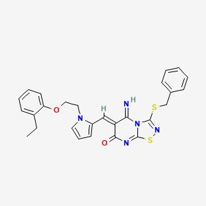 (6Z)-3-(Benzylsulfanyl)-6-({1-[2-(2-ethylphenoxy)ethyl]-1H-pyrrol-2-YL}methylidene)-5-imino-5H,6H,7H-[1,2,4]thiadiazolo[4,5-A]pyrimidin-7-one