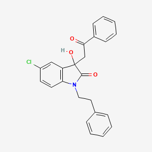 5-chloro-3-hydroxy-3-(2-oxo-2-phenylethyl)-1-(2-phenylethyl)-1,3-dihydro-2H-indol-2-one