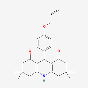 molecular formula C26H31NO3 B11608432 3,3,6,6-tetramethyl-9-[4-(prop-2-en-1-yloxy)phenyl]-3,4,6,7,9,10-hexahydroacridine-1,8(2H,5H)-dione 