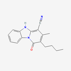 2-butyl-3-methyl-1-oxo-5H-pyrido[1,2-a]benzimidazole-4-carbonitrile