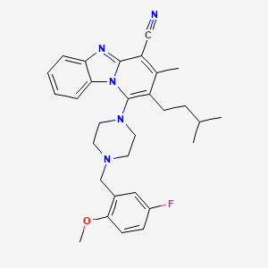 molecular formula C30H34FN5O B11608476 1-[4-(5-Fluoro-2-methoxybenzyl)piperazin-1-yl]-3-methyl-2-(3-methylbutyl)pyrido[1,2-a]benzimidazole-4-carbonitrile 