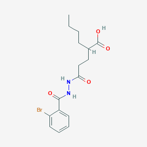 molecular formula C16H21BrN2O4 B11608484 2-(3-{2-[(2-Bromophenyl)carbonyl]hydrazinyl}-3-oxopropyl)hexanoic acid 