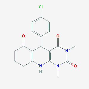 5-(4-chlorophenyl)-1,3-dimethyl-5,8,9,10-tetrahydropyrimido[4,5-b]quinoline-2,4,6(1H,3H,7H)-trione