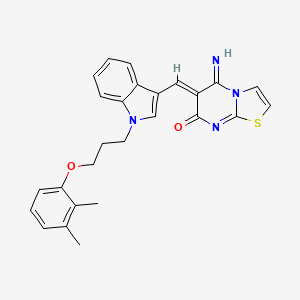 (6Z)-6-({1-[3-(2,3-dimethylphenoxy)propyl]-1H-indol-3-yl}methylidene)-5-imino-5,6-dihydro-7H-[1,3]thiazolo[3,2-a]pyrimidin-7-one