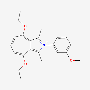 molecular formula C22H26NO3+ B11608502 4,8-Diethoxy-2-(3-methoxyphenyl)-1,3-dimethylcyclohepta[c]pyrrolium 