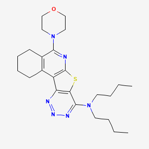 N,N-dibutyl-8-morpholin-4-yl-11-thia-9,14,15,16-tetrazatetracyclo[8.7.0.02,7.012,17]heptadeca-1(10),2(7),8,12(17),13,15-hexaen-13-amine