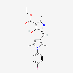 ethyl (5E)-5-{[1-(4-fluorophenyl)-2,5-dimethyl-1H-pyrrol-3-yl]methylidene}-2-methyl-4-oxo-4,5-dihydro-1H-pyrrole-3-carboxylate