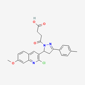 4-[5-(2-chloro-7-methoxyquinolin-3-yl)-3-(4-methylphenyl)-4,5-dihydro-1H-pyrazol-1-yl]-4-oxobutanoic acid