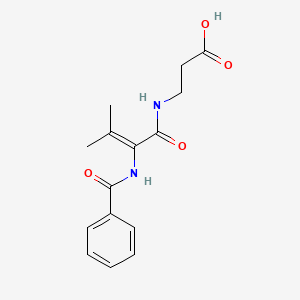 molecular formula C15H18N2O4 B11608612 beta-Alanine, N-(2-(benzoylamino)-3-methyl-1-oxo-2-butenyl)- CAS No. 172798-59-3