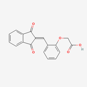 molecular formula C18H12O5 B11608616 {2-[(1,3-dioxo-1,3-dihydro-2H-inden-2-ylidene)methyl]phenoxy}acetic acid 