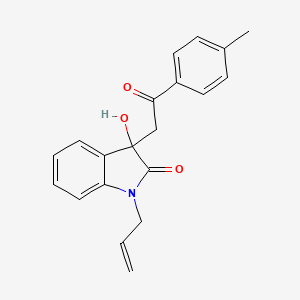 molecular formula C20H19NO3 B11608655 3-hydroxy-3-[2-(4-methylphenyl)-2-oxoethyl]-1-(prop-2-en-1-yl)-1,3-dihydro-2H-indol-2-one 