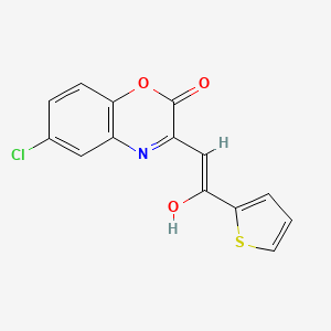 molecular formula C14H8ClNO3S B11608658 (3E)-6-chloro-3-[2-oxo-2-(thiophen-2-yl)ethylidene]-3,4-dihydro-2H-1,4-benzoxazin-2-one CAS No. 500197-79-5