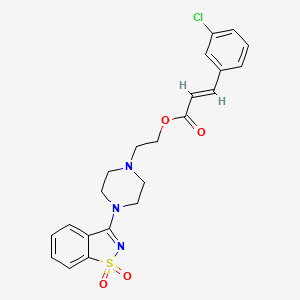 2-[4-(1,1-dioxido-1,2-benzothiazol-3-yl)piperazin-1-yl]ethyl (2E)-3-(3-chlorophenyl)prop-2-enoate