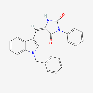 (5E)-5-[(1-benzyl-1H-indol-3-yl)methylidene]-3-phenylimidazolidine-2,4-dione