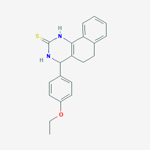 molecular formula C20H20N2OS B11608690 4-(4-ethoxyphenyl)-3,4,5,6-tetrahydrobenzo[h]quinazoline-2(1H)-thione 