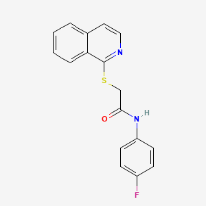 molecular formula C17H13FN2OS B11608697 N-(4-Fluorophenyl)-2-(isoquinolin-1-ylsulfanyl)acetamide 