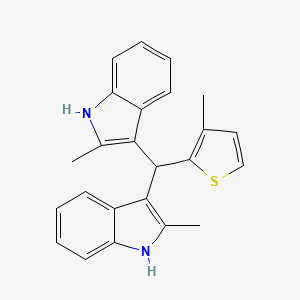 molecular formula C24H22N2S B11608718 3,3'-[(3-methylthiophen-2-yl)methanediyl]bis(2-methyl-1H-indole) 