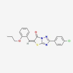 2-(4-Chlorophenyl)-5-(2-propoxybenzylidene)thiazolo[3,2-b][1,2,4]triazol-6(5H)-one