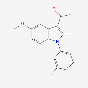 molecular formula C19H19NO2 B11608738 1-[5-methoxy-2-methyl-1-(3-methylphenyl)-1H-indol-3-yl]ethanone 