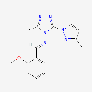 molecular formula C16H18N6O B11608740 3-(3,5-dimethyl-1H-pyrazol-1-yl)-N-[(E)-(2-methoxyphenyl)methylidene]-5-methyl-4H-1,2,4-triazol-4-amine 