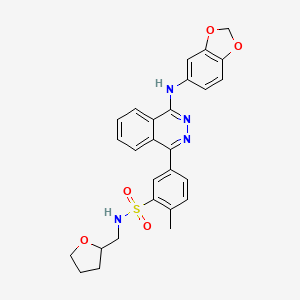 5-[4-(1,3-benzodioxol-5-ylamino)phthalazin-1-yl]-2-methyl-N-(tetrahydrofuran-2-ylmethyl)benzenesulfonamide