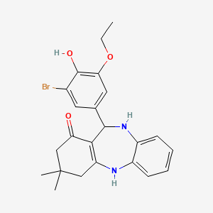 11-(3-bromo-5-ethoxy-4-hydroxyphenyl)-3,3-dimethyl-2,3,4,5,10,11-hexahydro-1H-dibenzo[b,e][1,4]diazepin-1-one